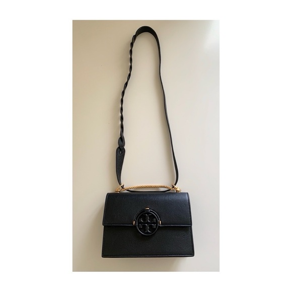 Tory Burch Small Miller Leather Flap Shoulder Bag Black - Picture 4 of 10